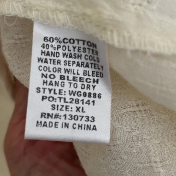 Umgee Lined Gauze and Lace Sleeveless Dress Ivory - Picture 4 of 4